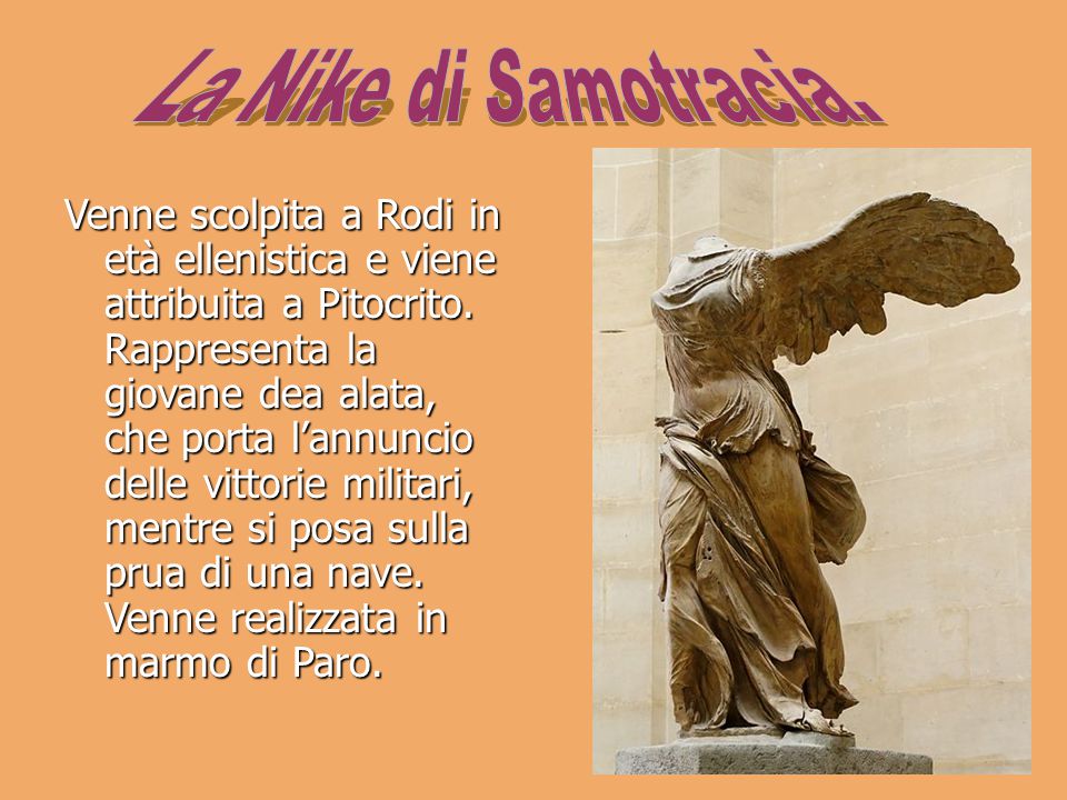 Nike di samotracia mappa concettuale best sale